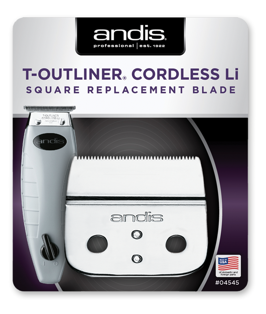 Andis Professional Cordless T-Outliner Li Square Replacement Blade - Model #04545