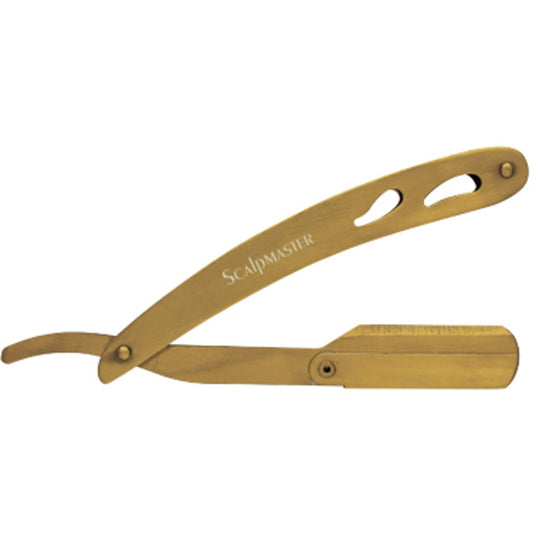 Scalpmaster Gold Stainless Steel Barber Razor - Gold