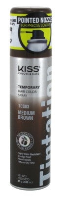 Kiss Colors and Care Tintation Temporary Hair Color Spray - Medium Brown - 2.82oz.