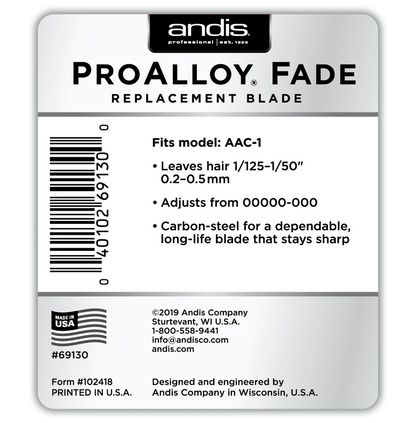 Andis Professional Pro Alloy Fade Replacement Blade - Model #69130