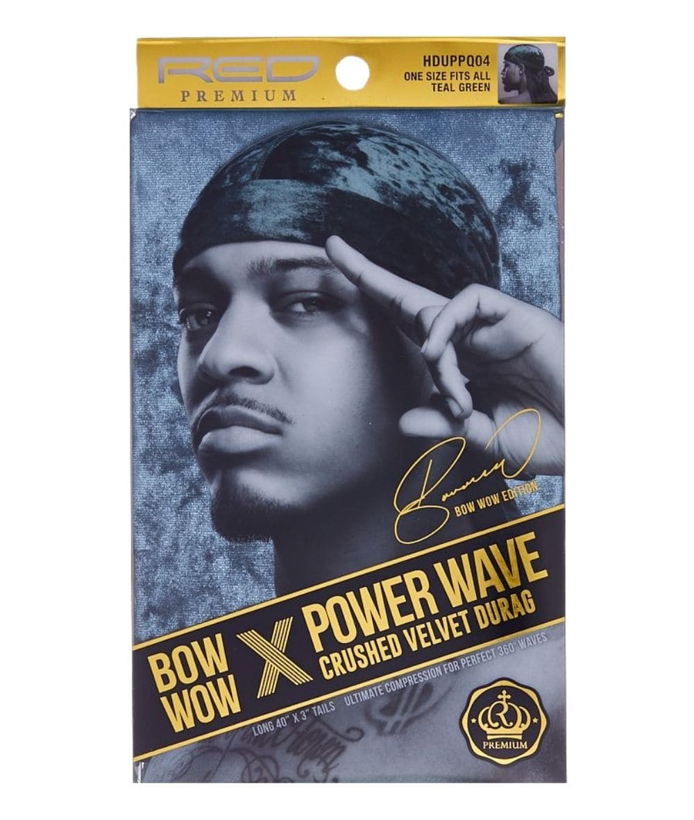 Red Premium Bow Wow X Power Wave Crushed Velvet Durag - Teal Green - #HDUPPQ04