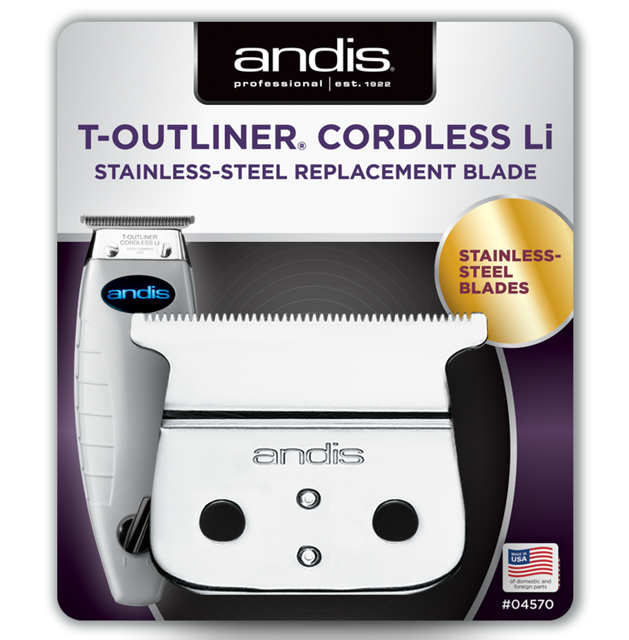 Andis Professional T-Outliner Cordless Li Stainless Steel Replacement Blade