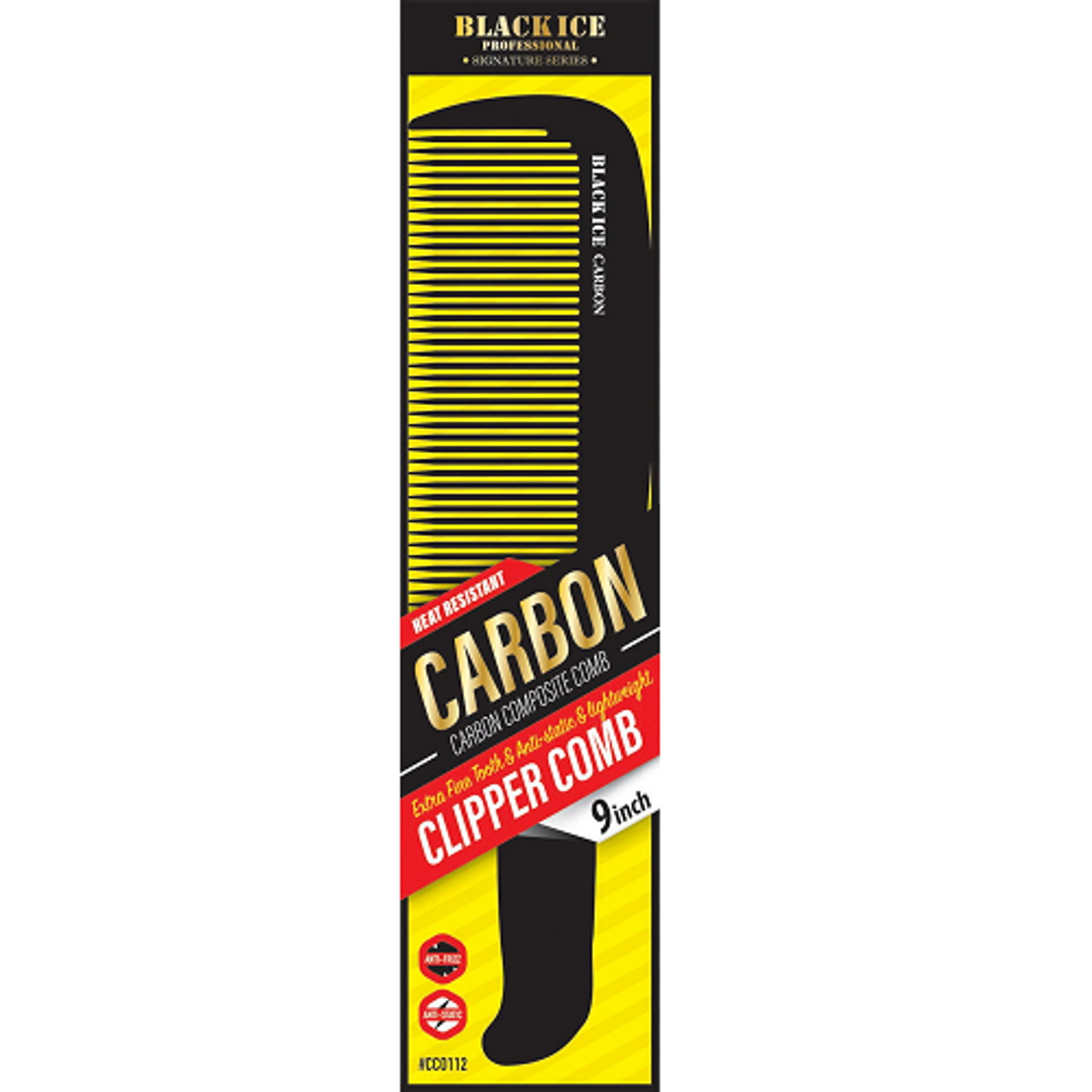 Black Ice Professional Carbon Clipper Comb - 9in.