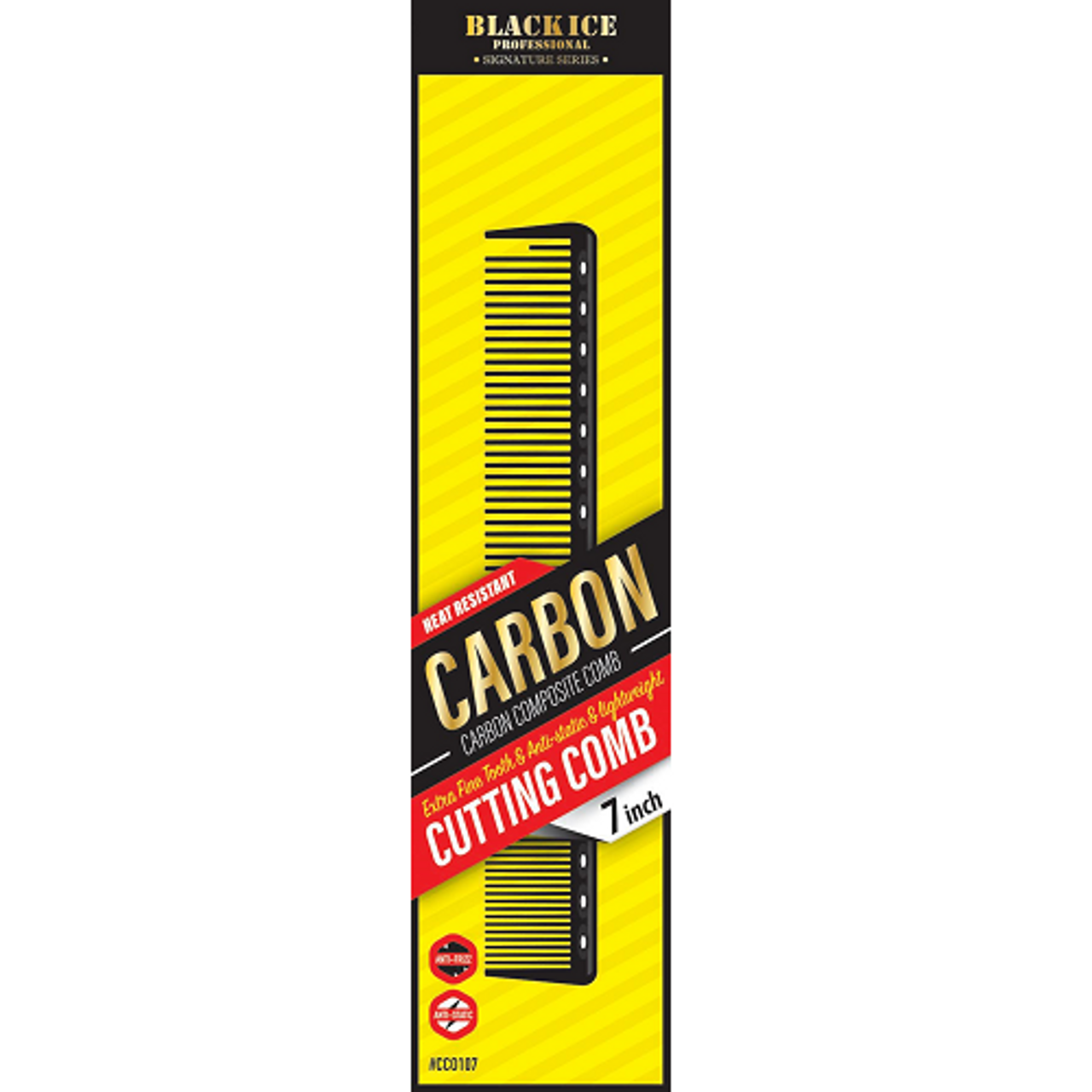 Black Ice Professional Carbon Cutting Comb - 7in.