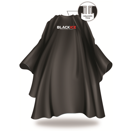 Black Ice Professional Barber Cape - Black