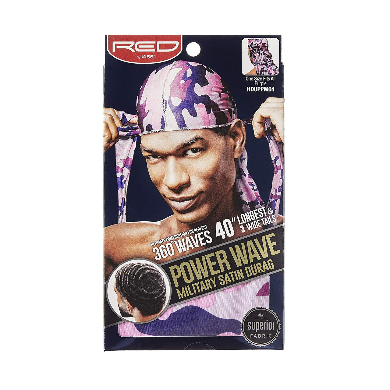 Red by Kiss Power Wave Military Satin Durag - Pink Camo - #HDUPPM04