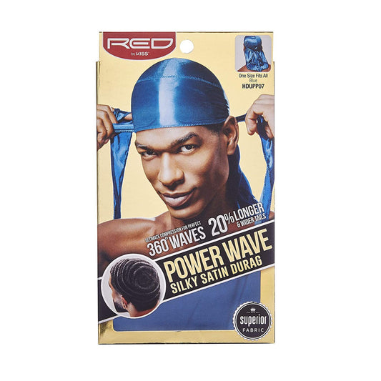Red by Kiss Power Wave Silky Satin Durag - Blue - #HDUPP07
