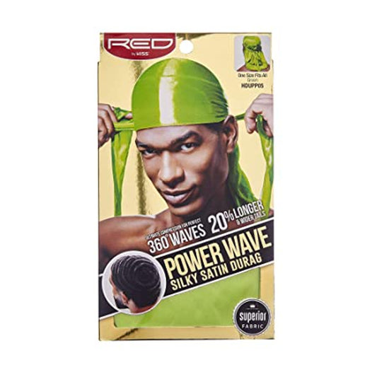 Red by Kiss Power Wave Silky Satin Durag - Green - #HDUPP05
