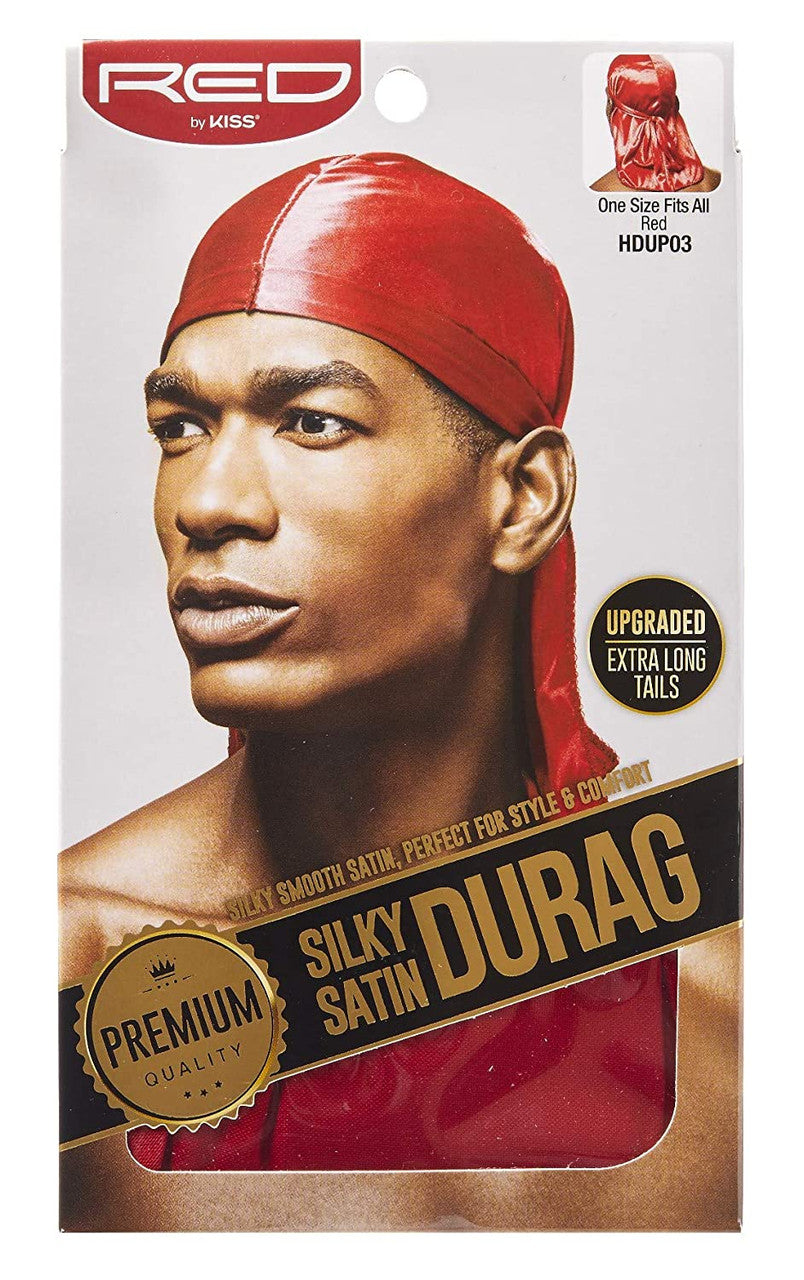 Red by Kiss Silky Satin Durag - Red - #HDUP03