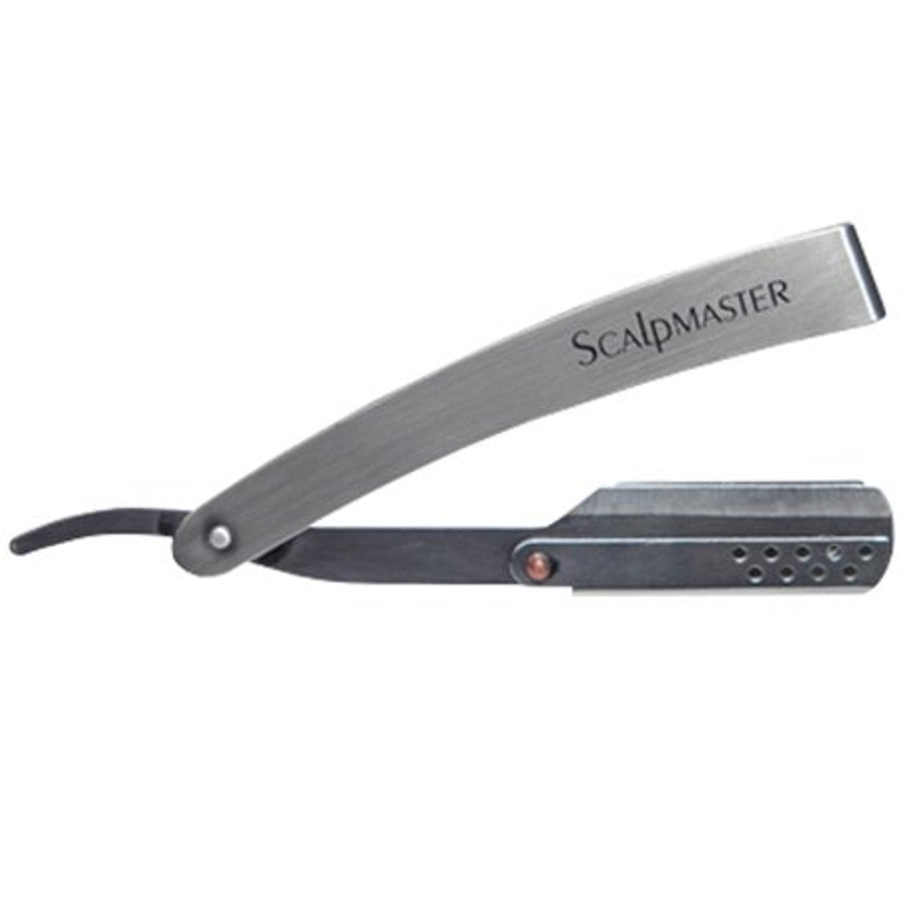 Scalpmaster Professional Stainless Steel Deluxe Straight Razor w/ 5 Double Edge Razor Blades - Silver
